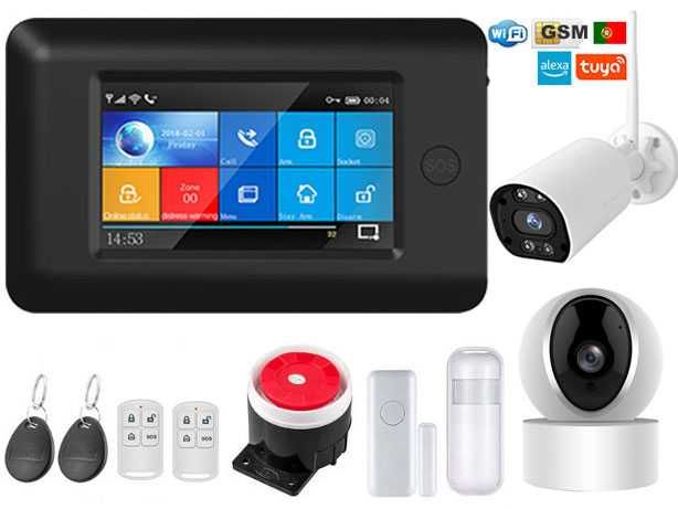 Alarme Tuya sem Fios GSM/WiFi + 2 Câmaras Android/iOS Português (NOVO)