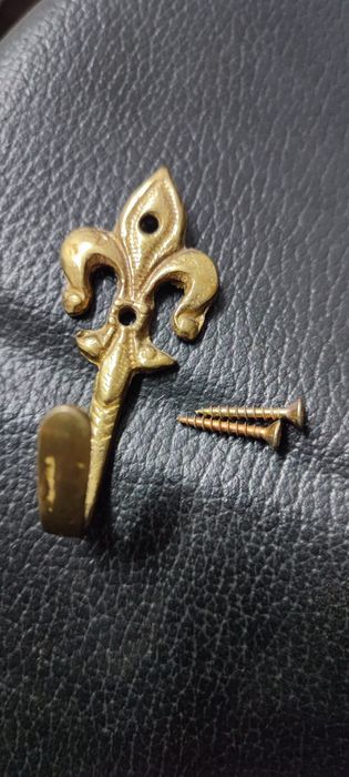 Cabide de Parede Vintage Flor de Lis (Latão/Bronze) com Parafusos