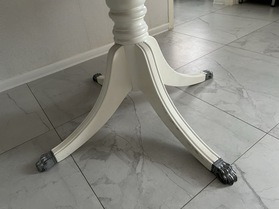 Okrągły stół rozkładany drewniany do jadalni kuchni 113 cm