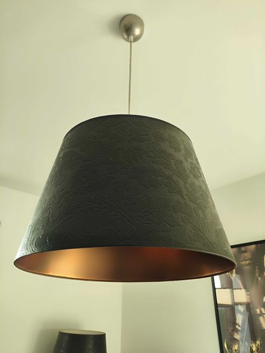 Abażur czarny z kablem zasilacym