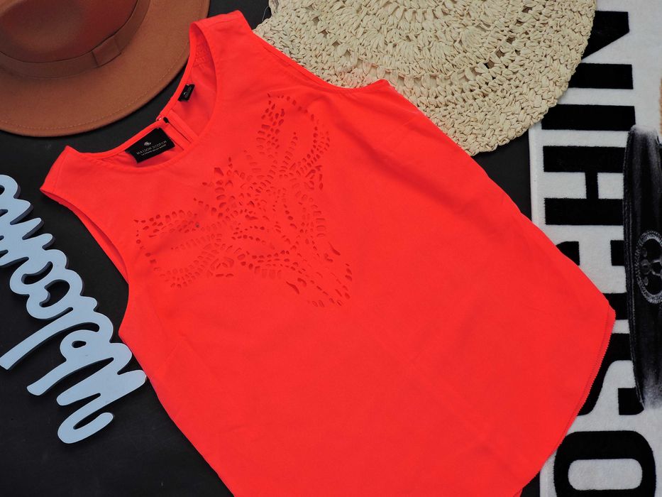 Maison Scotch Bluzka neon wycięcie ażur S