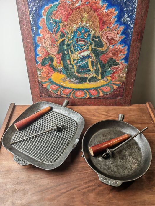 Patelnie żeliwne Grilowa 28cm i głęboka 24cm Carl Victor Swedish