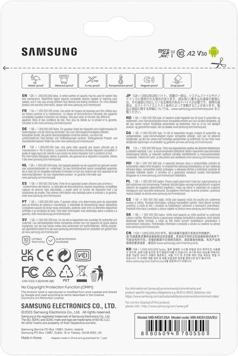Karta microSD Samsung PRO Plus + adapter SD 512 GB do gier mobilnych