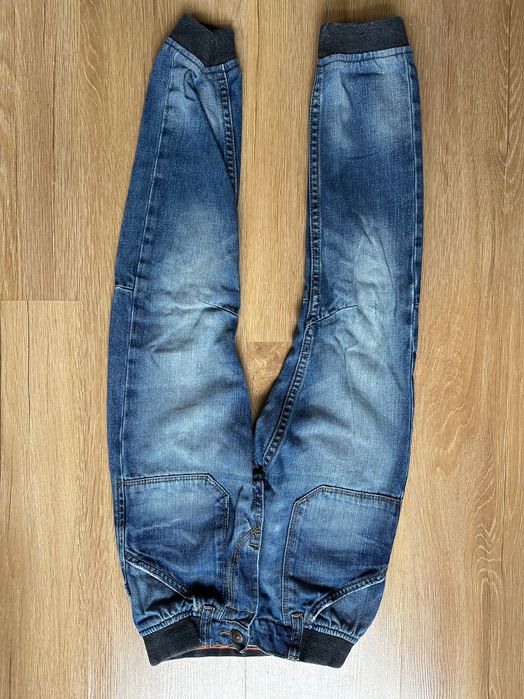 Spodnie dżinsy ze ściągaczami cargo H&M 122