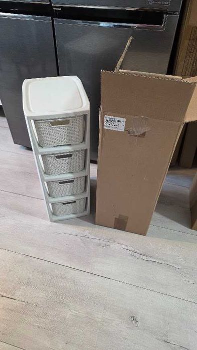 BranQ Regał rattanowy tworzywo sztuczne 64,2 cm 4 kosze