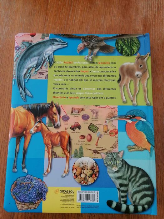 Puzzle/Livro - Atlas de Portugal, Fauna e Flora