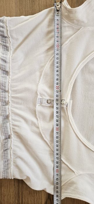 Biała koszulka Next 40 krótki rękaw t-shirt damska duży dekolt