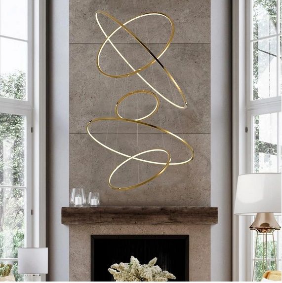 Candeeiro suspensão de design aneis led