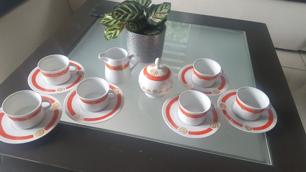 Komplet kawowy ręcznie malowany