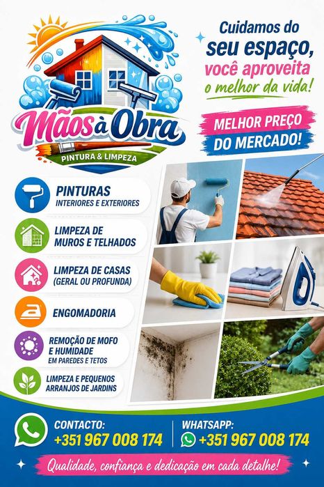 Serviços de construção civil e limpezas - PEÇA O SEU ORÇAMENTO
