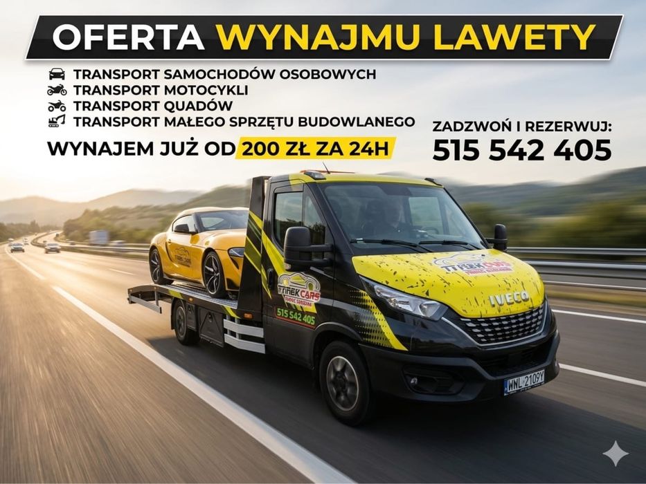 Laweta sulejówek wynajem pomoc drogowa wynajmij