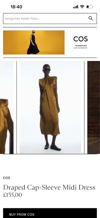 Сукня Cos draped cap sleeve midi dress