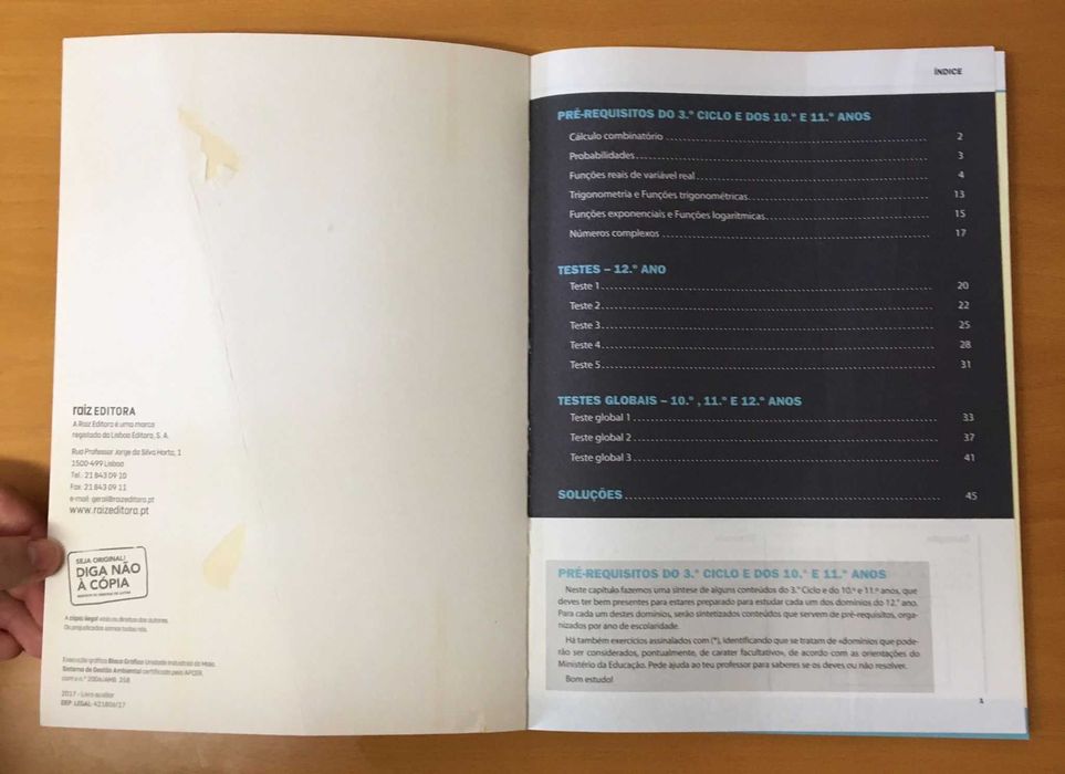 Caderno de atividades/Preparação exame Matemática A 12º ano