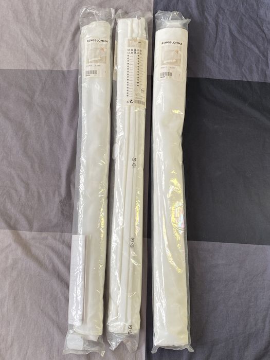 3 estores de tecido branco