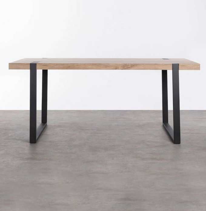 Mesa de jantar da The Masie retangular de madeira e metal (180x90 cm) Etret