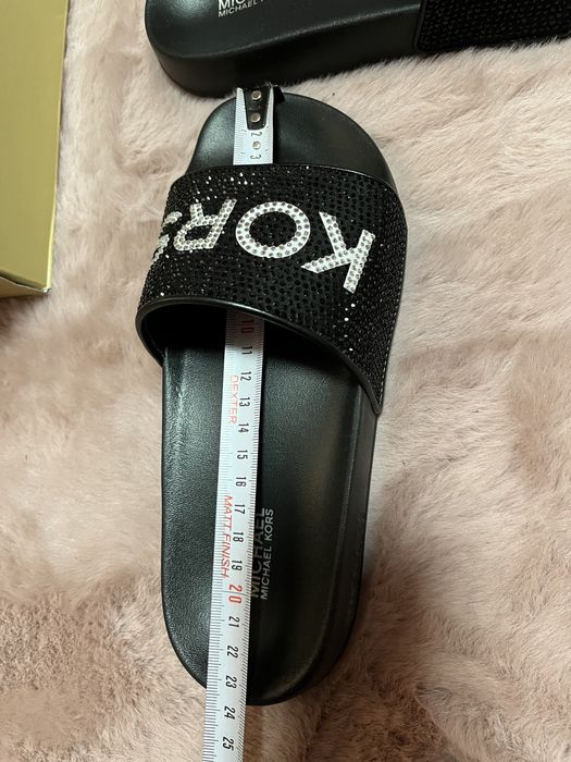 Michael Kors gilmore klapki sandałki z cyrkoniami czarne logo r 36