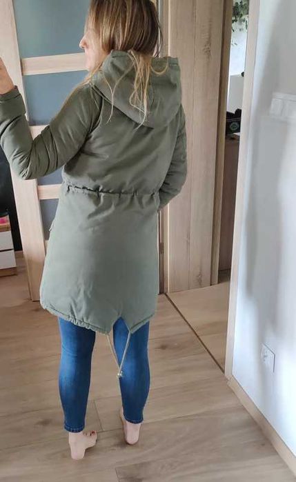 Kurtka damska parka khaki różowa rozmiar S rozmiar M