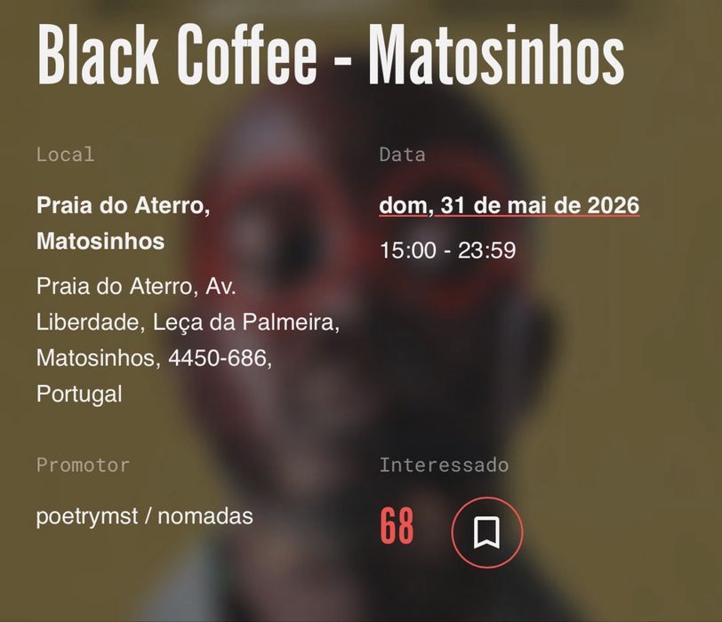 3 Bilhetes Black Coffee VIP