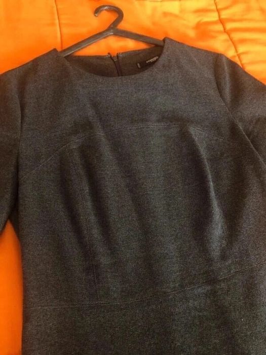 Vestido Cinza Escuro Mango