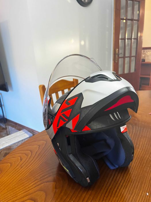 Capacete modular MT Atom SV vermelho mate, tam. S – NOVO, nunca usado