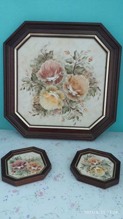 Quadros decorativos pintados á mão