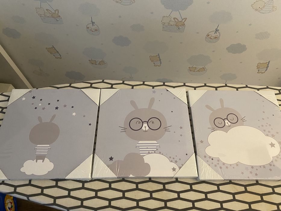 3 telas quarto bebé novas embaladas