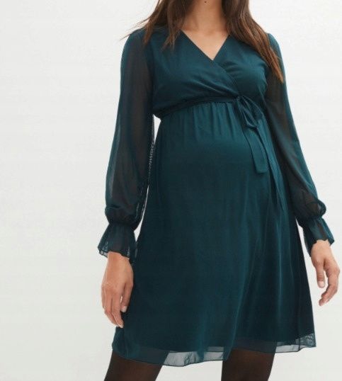 B.P.C sukienka ciążowa z siateczki butelkowa zieleń r.36/38