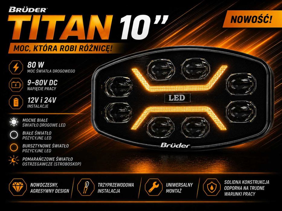 Halogen dalekosiężny Led Bruder Titan 10 (skyled, spider)