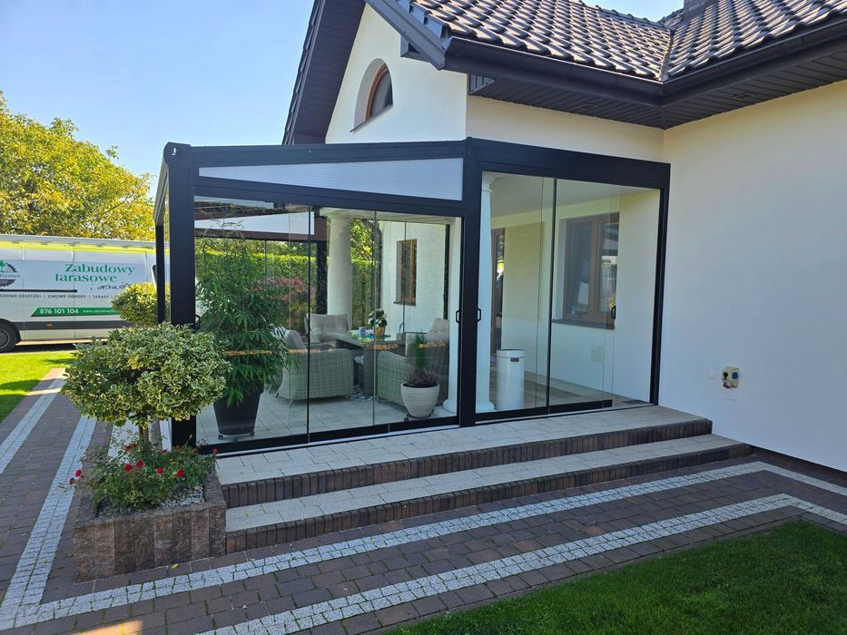 Zadaszenie tarasu, pergola, konstrukcja aluminiowa, altana