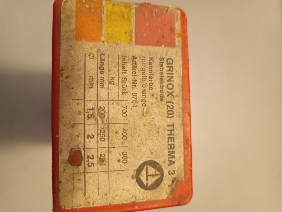 Elektrody, elektroda INOX 2,5x25cm. Waga 3,8 kg. Ok. 300 szt.