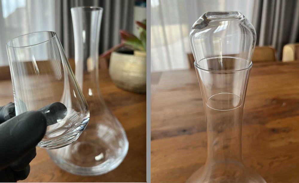Komplet **DUŻE** 2x kieliszek do wina Burgund 839 ml + 1x karafka dekanter 1400 ml