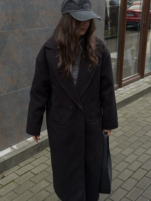 Пальто чорне жіноче осінь/весна Kiko