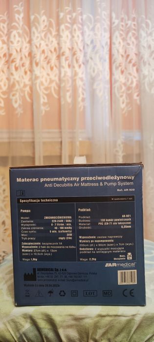 Materac przeciwodleżynowy