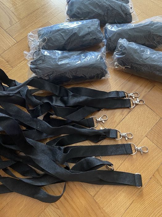 Smycz CZARNA na szyję identyfikator holder karty zbliżeniowe
