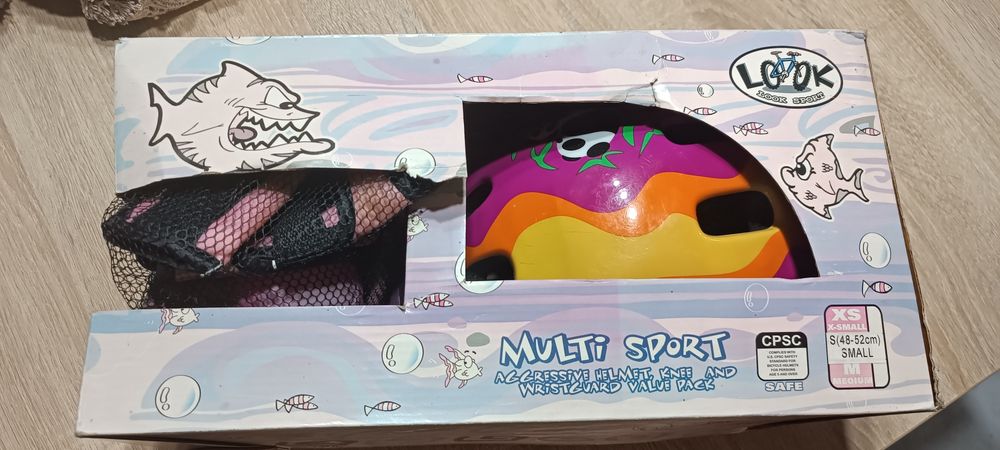 Kask + ochraniacze dla dziewczynki