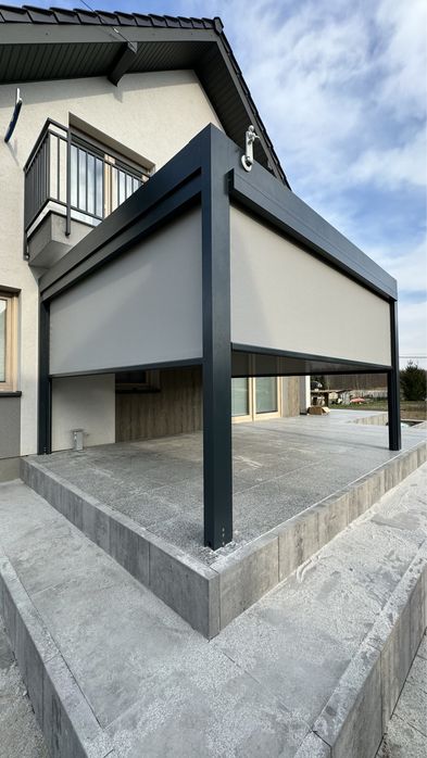 Pergola Lamelowa z otwieranym dachem, oświetleniem i montażem, 6x4m