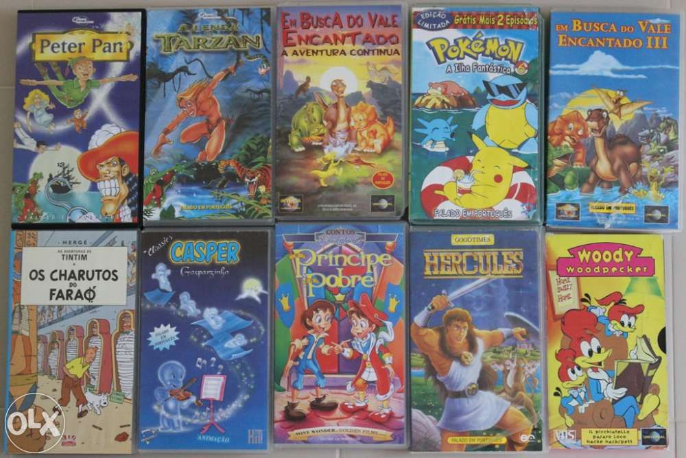 10 Cassetes VHS infantil