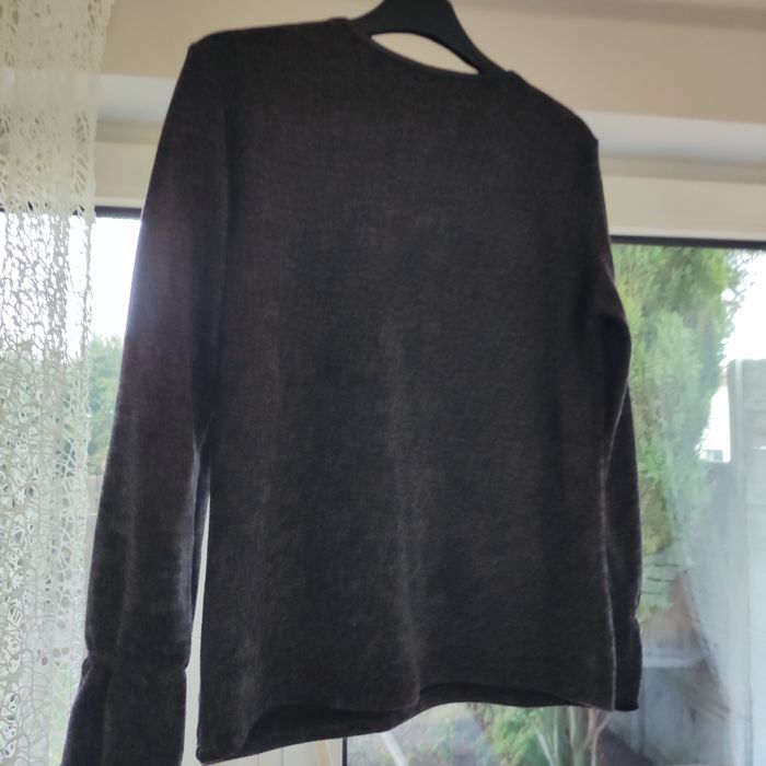 Śliczny sweterek szary z koronką bluzka M/L