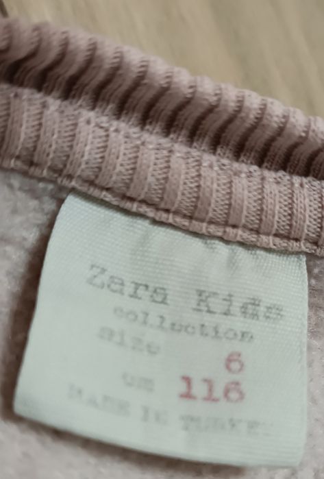 Zara 116 bluza różowa pudrowy róż ruchome cekiny dla dziewczynki