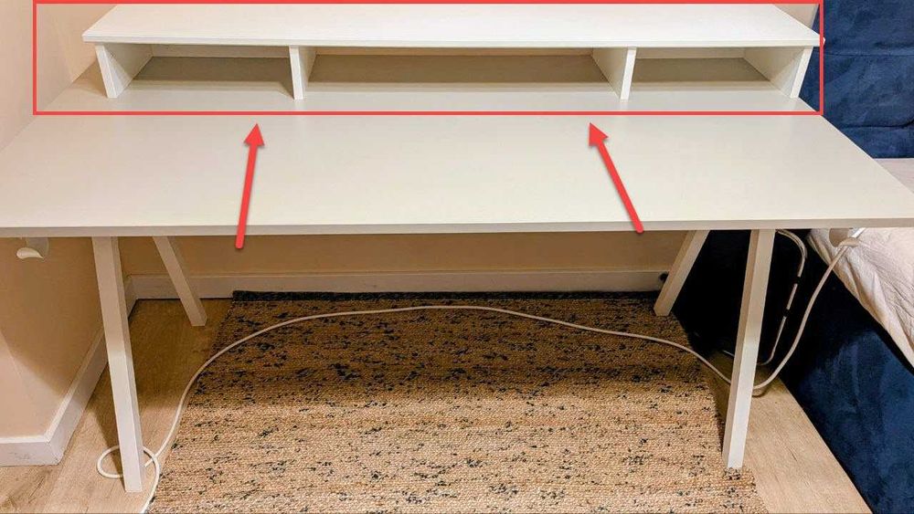 IDANÄS Nadstawka do biurka, biały, 152x30 cm