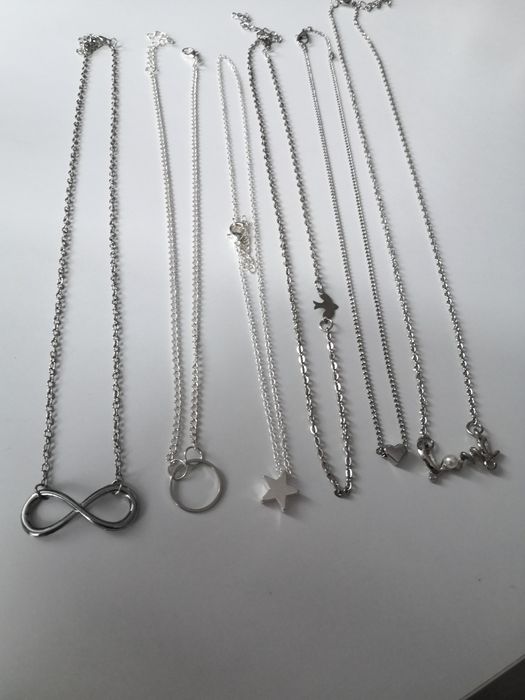 Nowy srebrny łańcuszek celebrytka zawieszka znak nieskończoności love.
