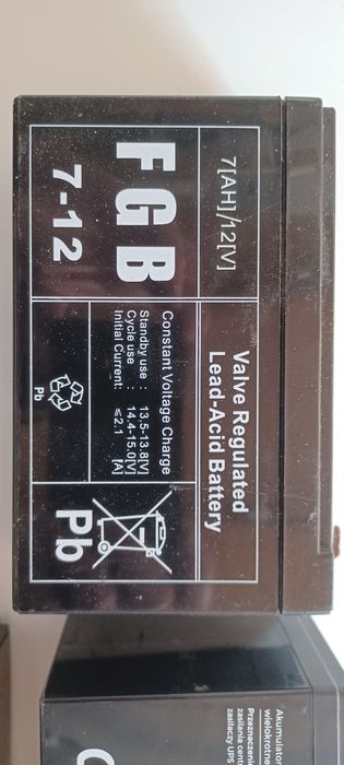 Akumulatory 12V 7Ah zużyte