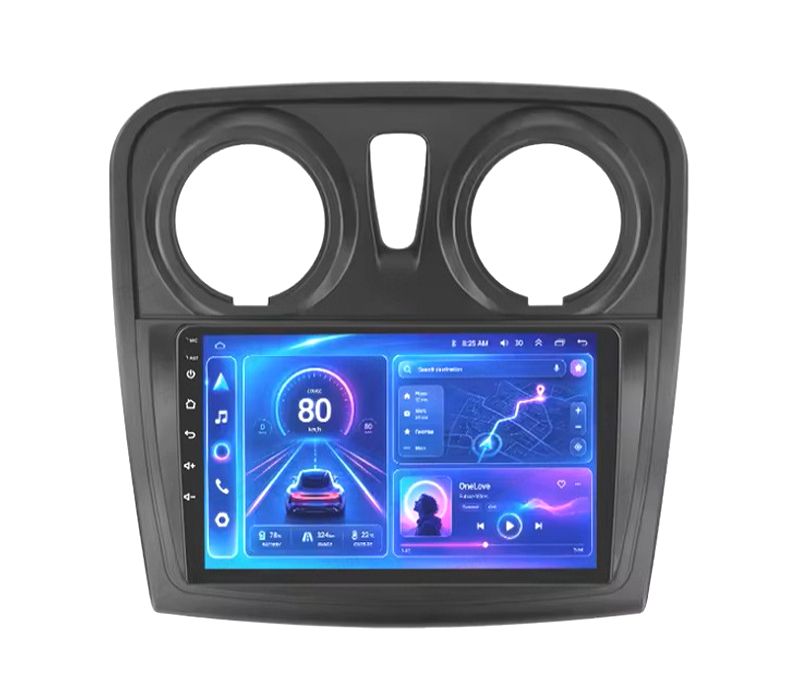 RÁDIO GPS 9'' ANDROID 13 RENAULT SANDERO 14-17 2 DIN 4GB+64GB