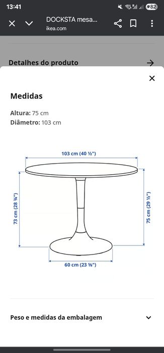 Mesa redonda ikea DOCKSTA