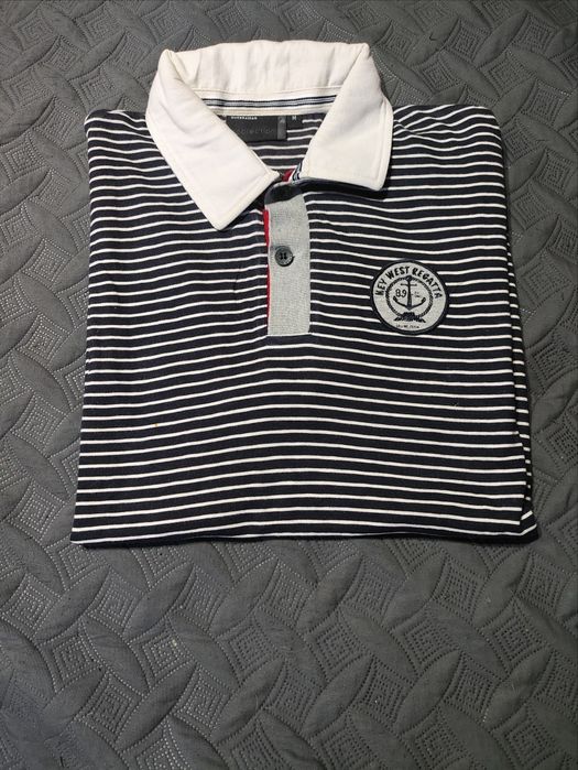 Polo riscas azul/branco, Quebramar, em bom estado
