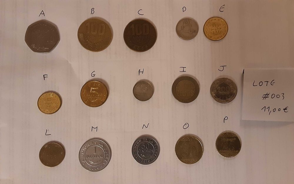 4 lotes de moedas – 15 moedas cada (Portugal e mundo)