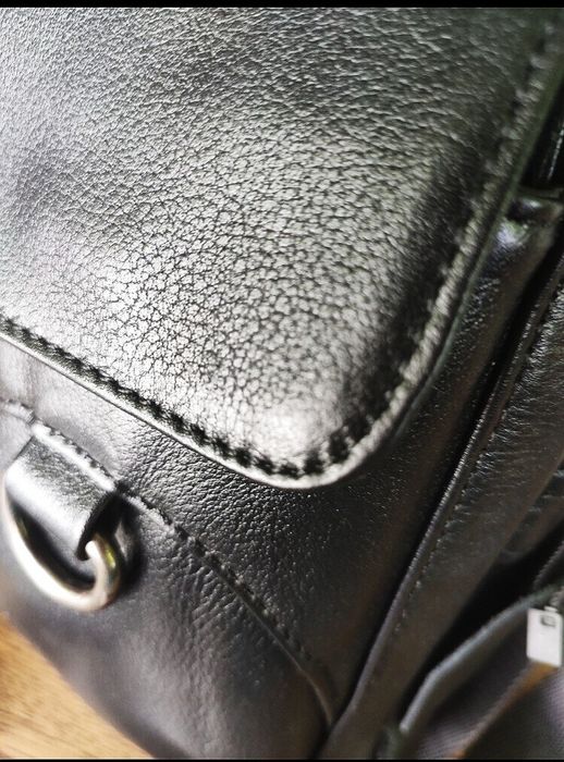 Кожаная Барсетка - Сумка мужская. Черная