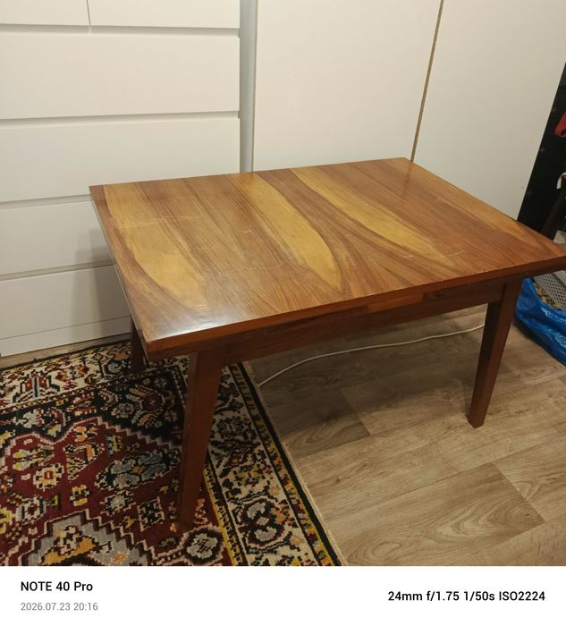 stół bydgoskie meble violetta prl vintage rozkładanay fornirowany