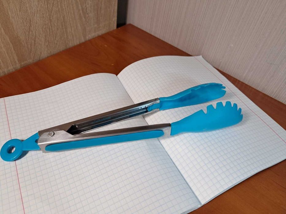 Щипці кухонні силіконові з ручкою з нержавіючої сталі 26см