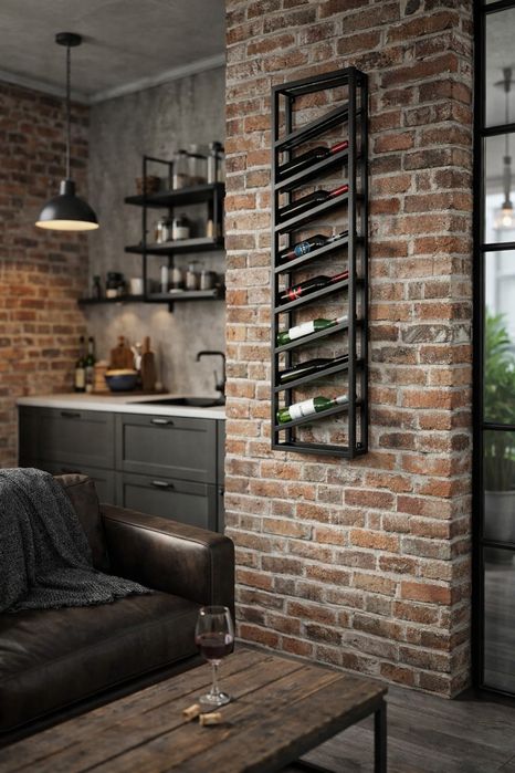 Stojak / regał wiszący na wino Loft Industrialny